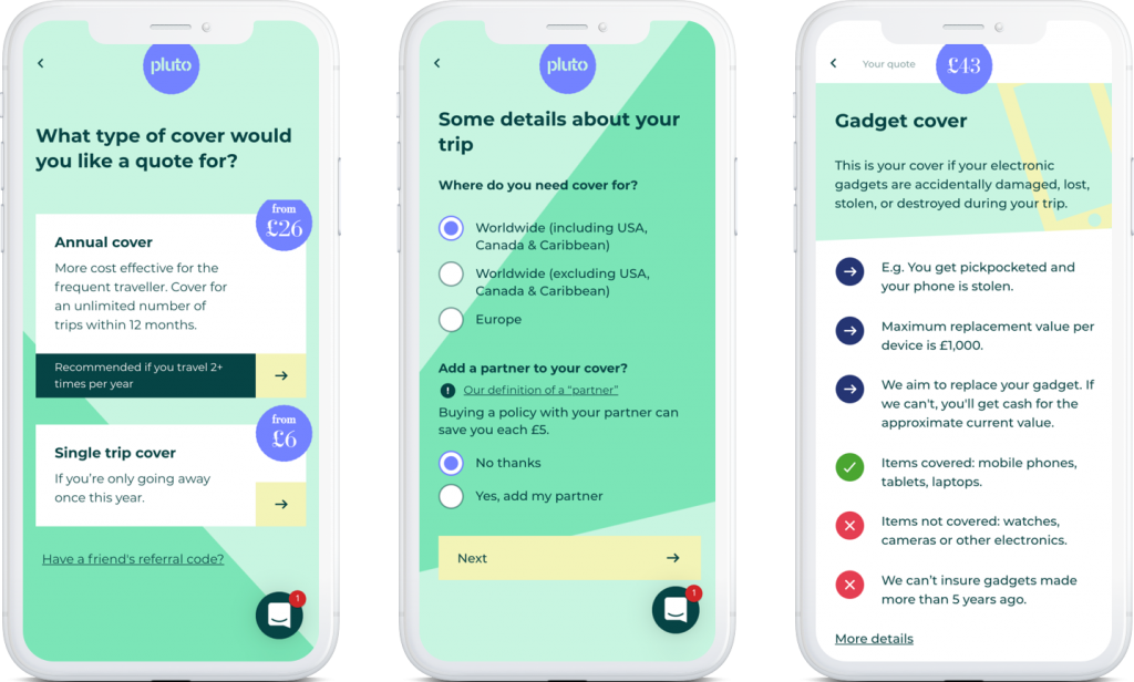 Pluto simplified UX flow